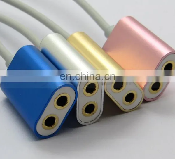 Metal Type C USB C Male to Dual 2 3.5mm Female Splitter Audio Cable photo-3