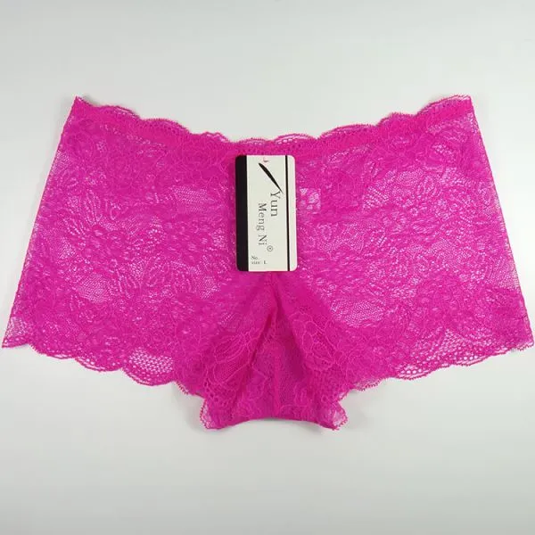 Yun Meng Ni Sexy Underwear Transparent Lace Women Boyshorts Mature Panty Lingerie For Women photo-3
