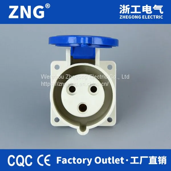 Wall Mount Industrial Socket 220V 16A3P, Hidden Flush Mount Industrial Socket 16A 2P+PE IP44 photo-2
