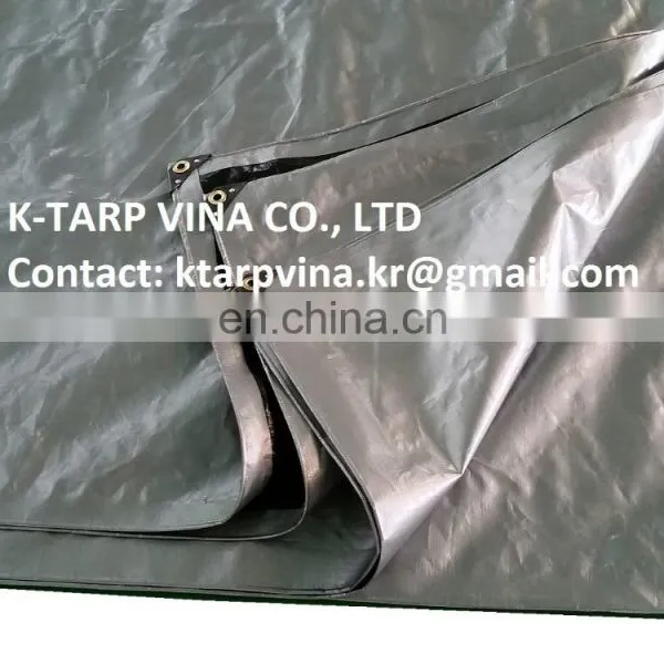 Heavy Duty Tarpaulin 195 GSM, 200 GSM, Silver/Black Color, With Sewing, Cooper Eyelet photo-2