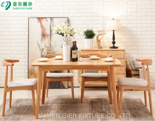Living Room Home Furniture Elegant Rectangle Wood Dinning Kitchen Table photo-3