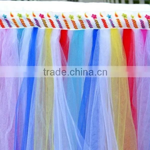 Hot Sale New Customized Tutu Tableware Tulle Table Skirt Party Wedding Decorations Gift SD103 photo-3
