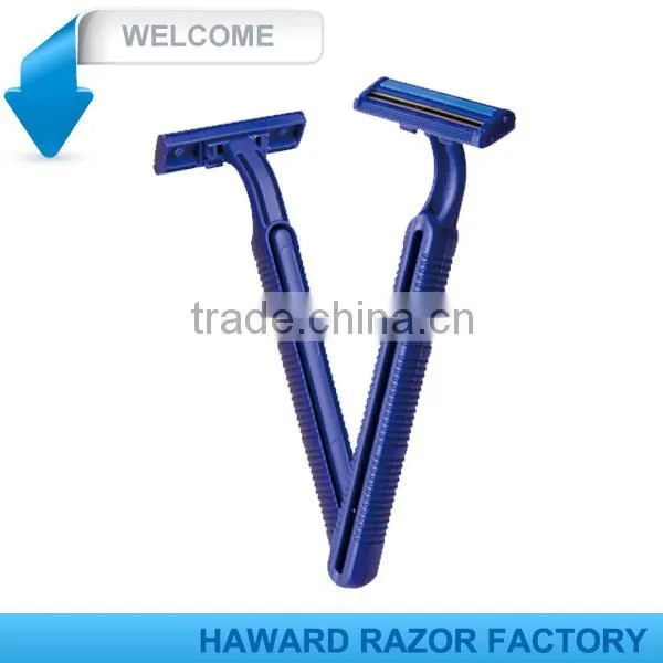 Twin Blade Lube Strip Round Handle Disposable Razor