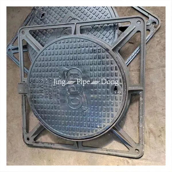 EN124 Ductile Iron Manhole Hatch Cover C250 D400 E600 With Frame Heavy Duty Black Parking Safety Road Facilities photo-3