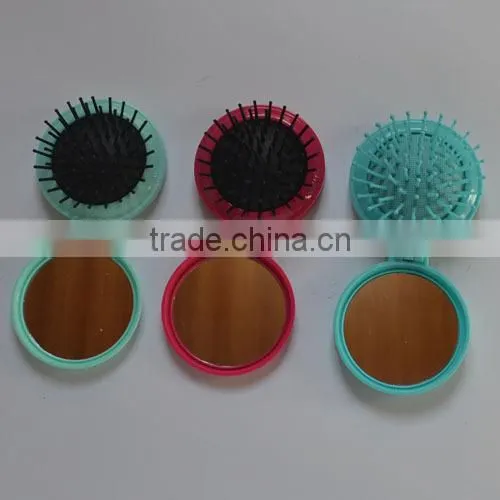 Round Travel Hair Brush With Mirror photo-5