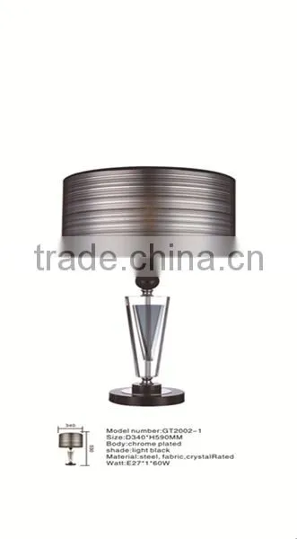 energy saving type black shade crystal chandelier table lamp for hotel