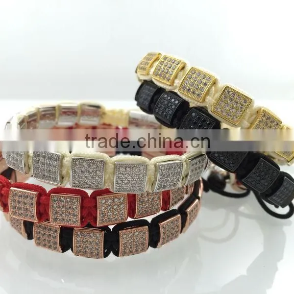 Latest Fashion Square Diamonds Rope Bangle Bracelet for Men photo-2