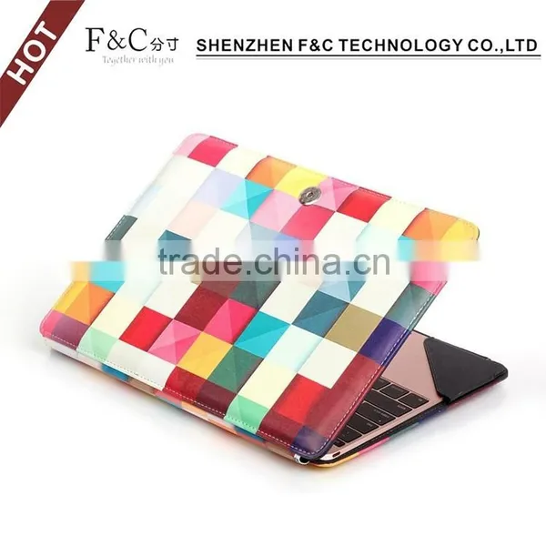 Shenzhen Handmade Deluxe PU Leather Material Folio Cover for Macbook Accessories 11" 12" 13" 15" Compatible photo-4