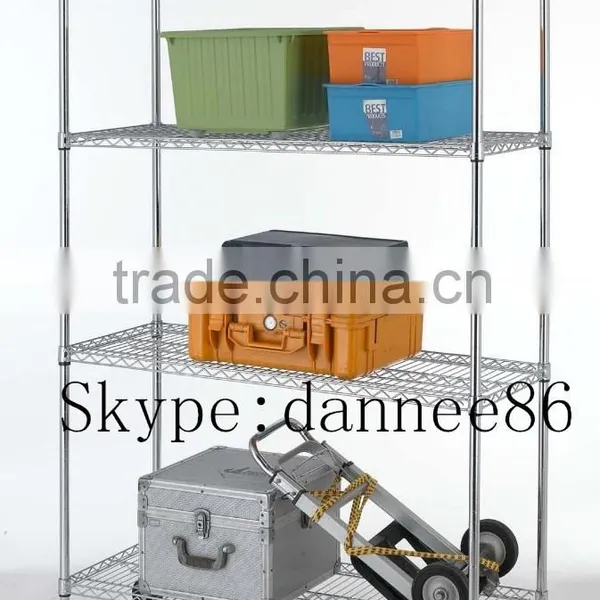 Heavy Duty Chrome Mobile Wire 4-Shelf Shelving (48"W x 18"D x 74"H) photo-3