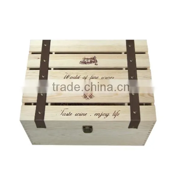 Cheap Pine Wood 4 Bottle Wine Box for Sale photo-2