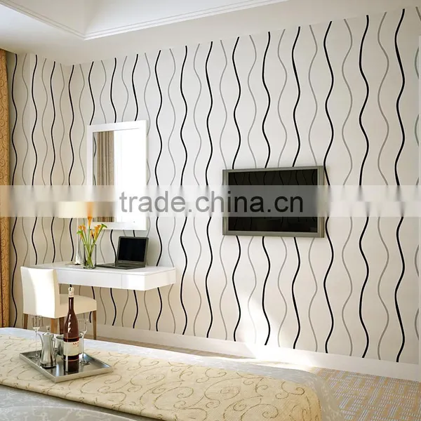 Latest Designer Interior Decoration Modern Curve Wave Wallpaper photo-2