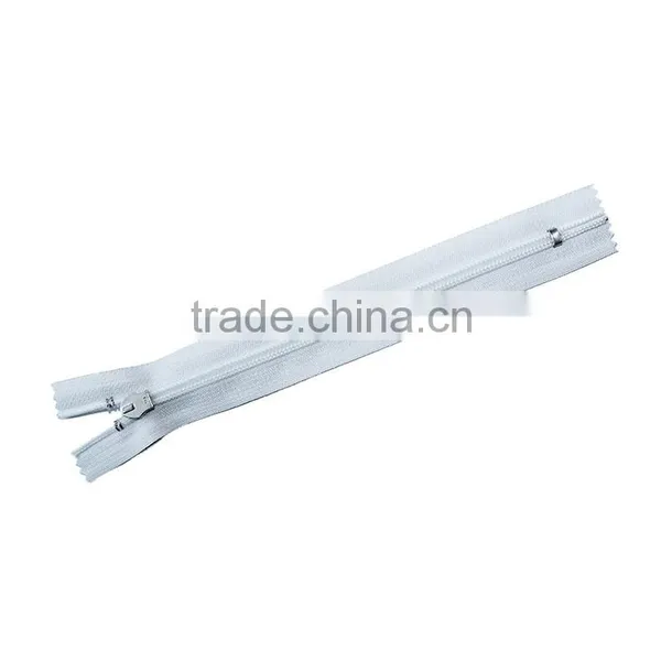 White Nylon Zipper With Metal Puller photo-3