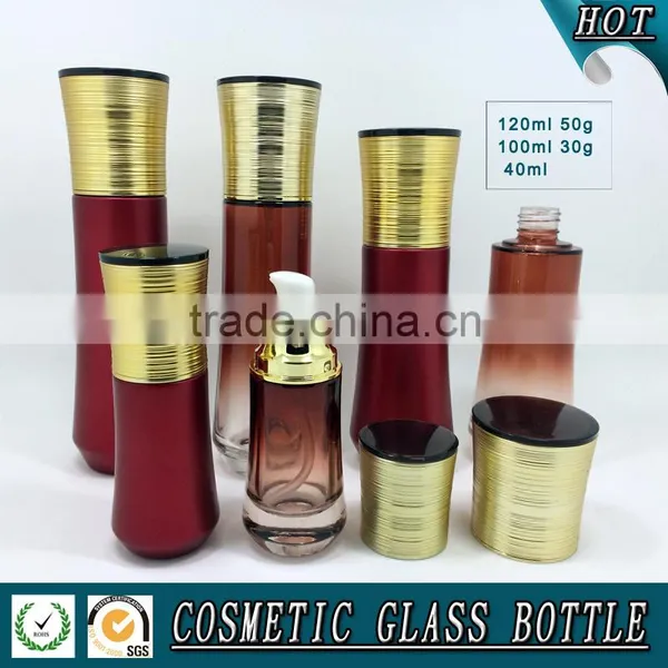 High Quanlity Red Colored Cosmetic Glass Bottles and Cosmetic Glass Jars photo-5