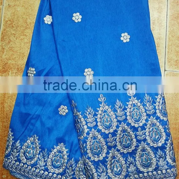 2015 Beautiful Indian George Lace Fashional Flowers With Sequins Design for Party Dress photo-2