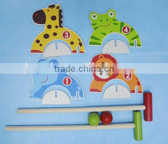 WOODEN TOYS ANIMAL CROQUET SET photo-3