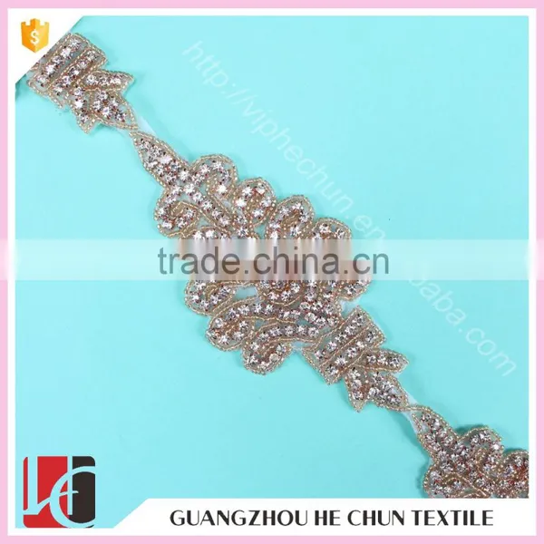HC4752-1 Hechun Hot Fix Garments Fashion Beaded Lace Trim photo-2
