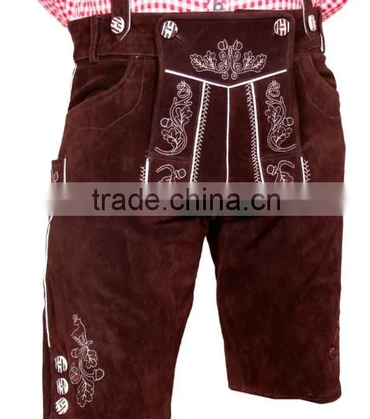 German Kurz Lederhosen in Cow Suede Leather/ German Outfit Trachten Wears Pants,shorts