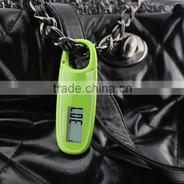 3d pedometer with hook 3d step counter with soundless sensor