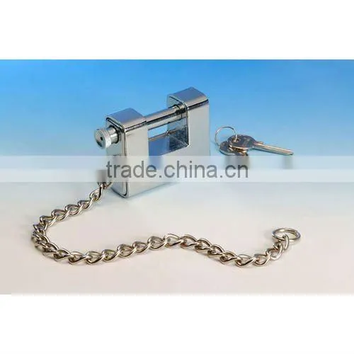 LS-303 Kaba Key and Steel Chain WITH Plated Steel Amour Rectangular Padlock photo-5