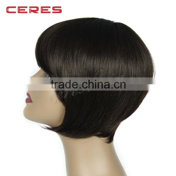 Comfortable Free Style Synthetic Machine Made Wig for Young Lady, Short Fashional Wig photo-3