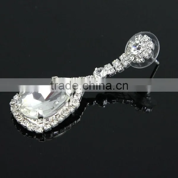 Big Diamond Best Seller Bling Long Hanging Earring With Crystals J064724F00 photo-2