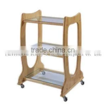 2016 Hot Sales OAK Trolley Cart ,Wooden Trolley Tray , Salon Trolley