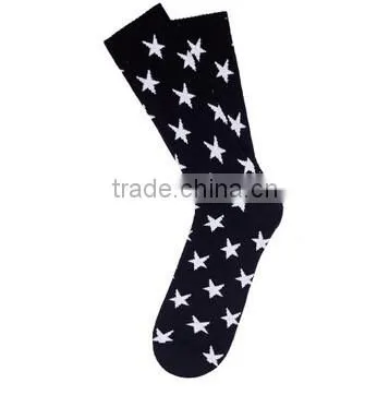 Oem Popular Adult Unisex Knitting Jacquard Crew Dress Stars Socks photo-3