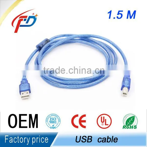 1.5m Wholesale Good Quality AM to BM 2.0 Usb Printer Cable