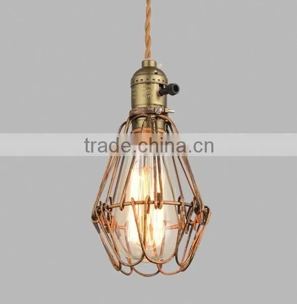 Antique Metal E27 Lamp Shade Iron Bird Cage Pendant Light photo-4