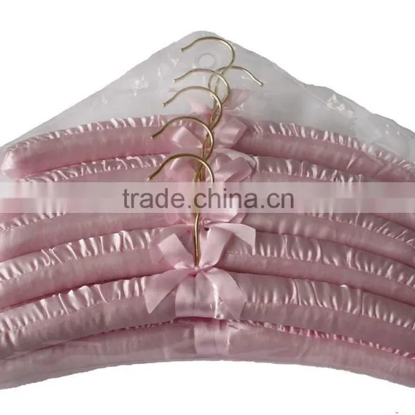 HH Brand Pure Color Stain Padded Hangers With Cotton Edge Piping Whole Sale 3ps Set or 5ps Set photo-3