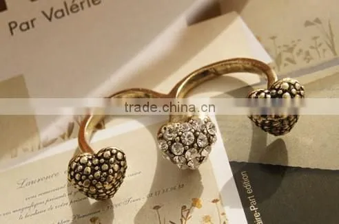 Fashion Three Hearts Are Connected New Rings photo-3