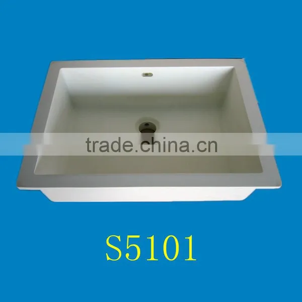 High Quality White Undermount Man-made Stone Kitchen Sink photo-4