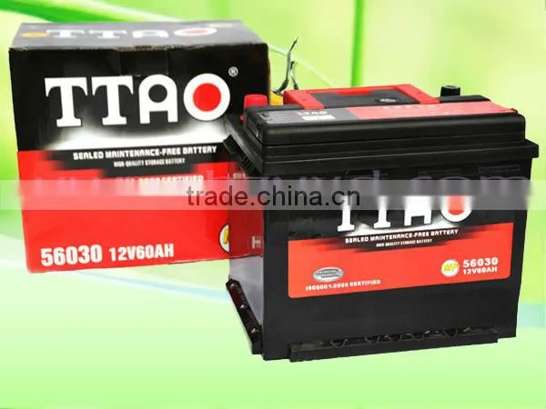 DIN MF Lead Acid Car Battery 56030 12V/60AH