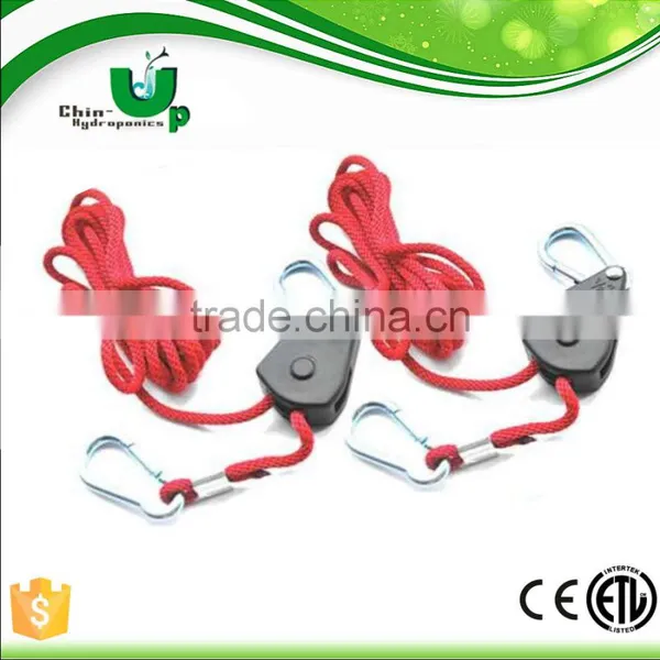 1/4 1/8 Heavy Duty Adjustable Retractable Grow Light Hangers Rope Ratchet photo-2