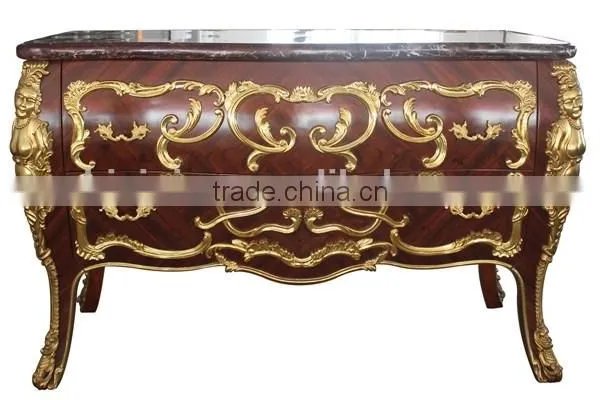 Exquisite Carved Wooden Side Cabinet/Curio Cabinet, Antique Palace Decorative Console Cabinet For Living Room photo-4