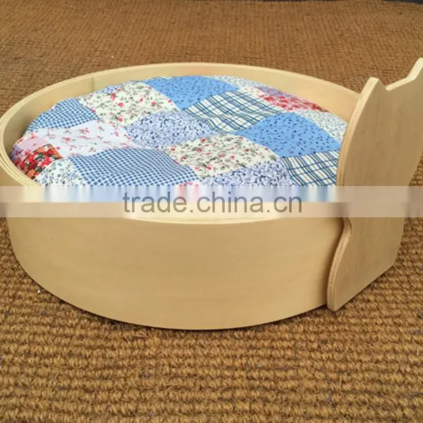 Round Wooden Pet Cat Bed photo-3