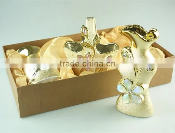 Electroplated Gold Ceramic Vase , Cheap Ceramic Vase for Wholesale photo-3