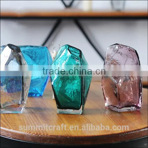 Different Types Irregular Shaped Blown Clear Glass Flower Vase photo-2