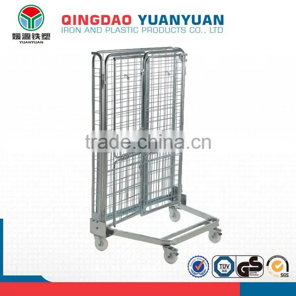 Storage Logistics Trolley Roll Container Pallet 4-Sided Nestable Roll Pallet Metal Storage Cage With Wheels photo-3