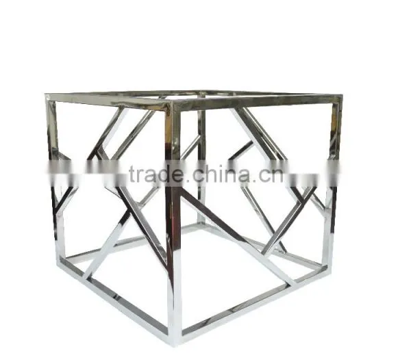 Modern Living Room Rose Gold Stainless Steel Clear Square Glass Coffee Table photo-2