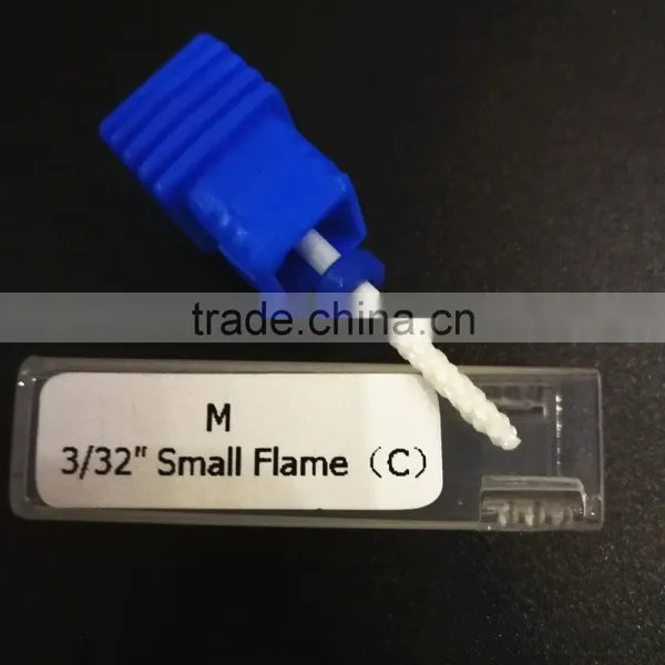 Medium Type (FA) Small Flame Shape Black Ceramic Nail Drill Bit photo-2