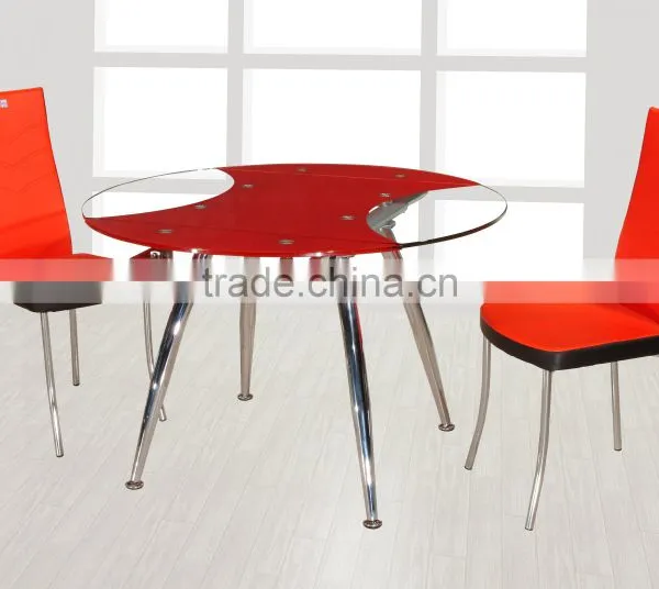 Modern Kitchen Round Table Dining Room Furniture Glass Dining Set photo-2