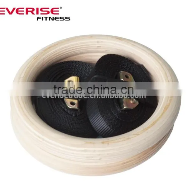 Wooden Gym Rings With Adjustable Gym Wrist Straps for Crossfit photo-2