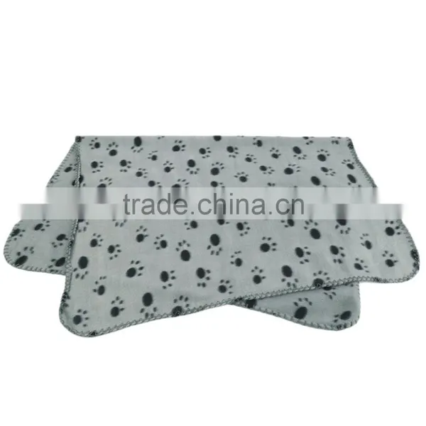 Cute Pet Puppy Dog Cat Blanket Paw Prints Soft Warm Fleece Mat Bed Cover (Color: Gray(S,M), Light Brown(L) ) photo-5