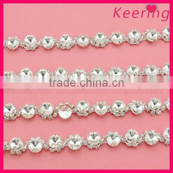 Wholesale Rhinestone Crystal Fancy Stone Chain Trimming for Dress WRC-247 photo-2