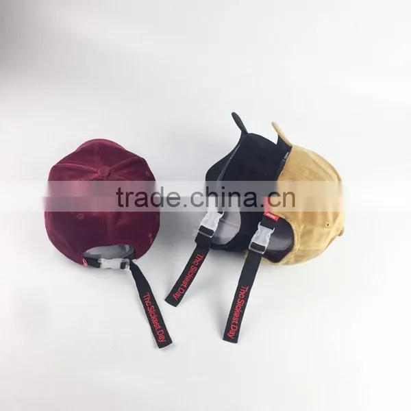 Flat Embroidery Baseball Cap Velvet Fabric Dad Hat photo-3