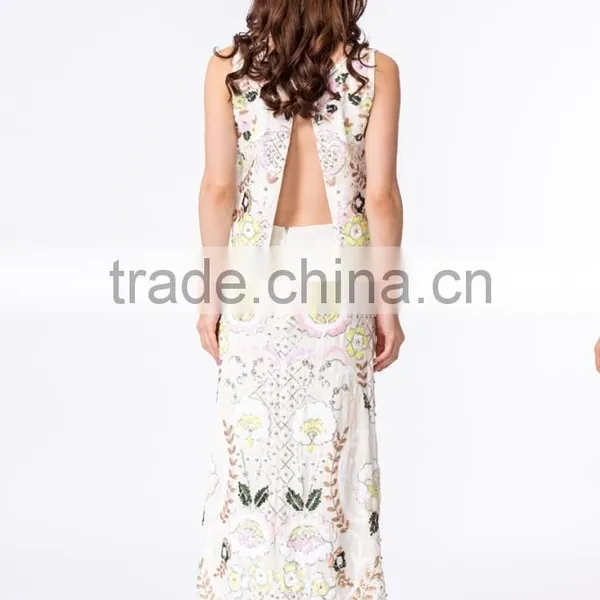 New Fashion Clothing Manufacturer Women Sequin Beaded Crop Top and Skirt photo-4
