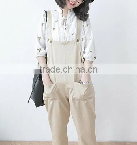 Korean Institute of Wind Wild Loose Tooling Overalls / Retro Art Bib/ Trousers With Braces photo-6
