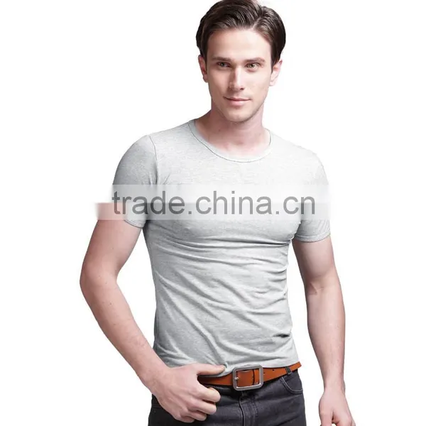 2016 New Casual Fashionable Blank Round- Collar Men's Short Sleeve T-shirt photo-5