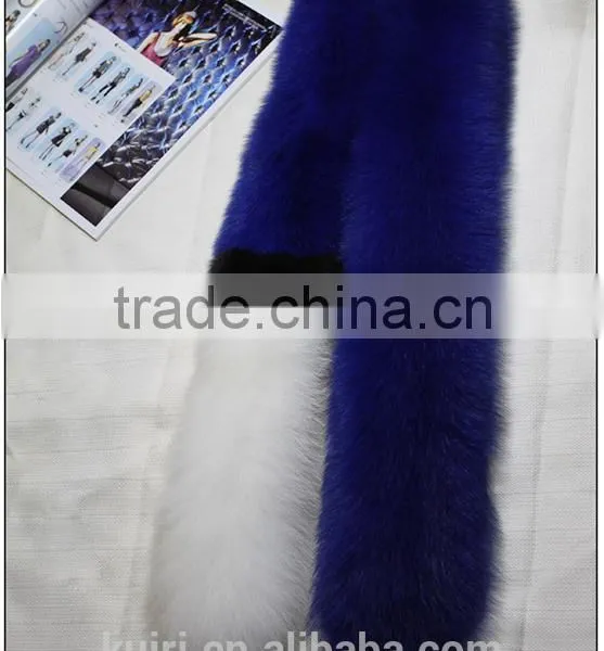 European Big Movie Star Natural Fox Fur Muffler Scarf Multi-color Trendy Amazing Real Fox Fur Scaves Wholesale photo-5